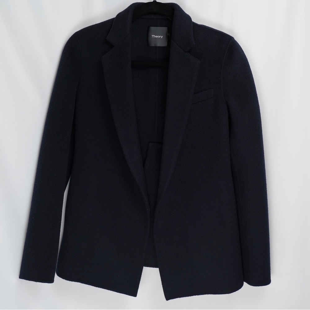 Theory Double-Faced Pleated Wool Cashmere Jacket